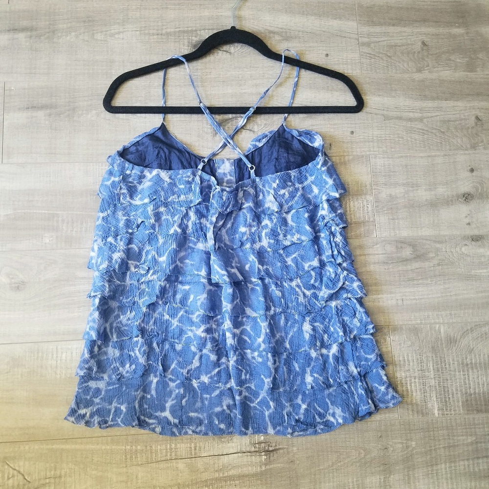 7 for all mankind size S 100% silk blue tank top